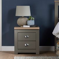 Highgate 2 Drawer Bedside - Dark Grey