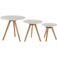 Nostra Set Of 3 Side Tables With Tapered Legs - White