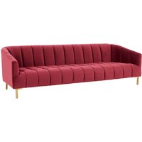 Bella 3 Seat Wine Velvet Sofa - Red
