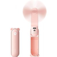 3-in-1 Portable Handheld Fan Foldable Mini Fan with LED Light - Pink