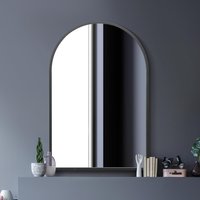 MirrorOutlet The Arcus Metal Framed Arched Wall Mirror - Black / 120cm