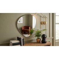 Frameless Asymmetric Decorating Mirror Irregular Shape Beveled - Silver