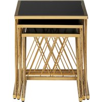 Arezzo Gold and Black Set Of 3 Nesting Tables - Black, Gold