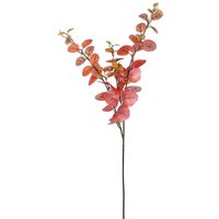 Artificial Autumn Eucalyptus Foliage Stem 100cm - Red/Orange