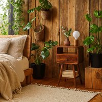 Olbia Mini Chestnut Mango Wood Bedside Table - Brown