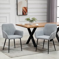 HOMCOM Dining Chairs Set of 2 - Grey