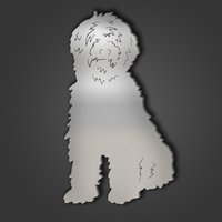 Labradoodle Style 5 Silver Acrylic Mirror - Silver