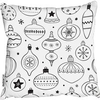 Hand Drawn Christmas Decorations Stylish Cushion - White / 60cm