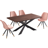 Sofia Duke LUX Dining Set with a Table and Chairs Set of 4 - Pink