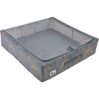 Casey Folding Under Bed Storage Box with Collapsible Steel Frames - Metallic Floral / 50l
