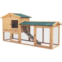Wooden Small Animal Hutch 2 Tier - Natural Wood / 52cm