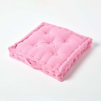 Homescapes Cotton Floor Cushion - Pink / 8cm