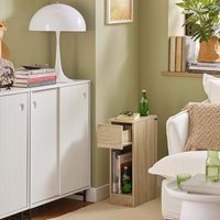 SoBuy Set of 2 Narrow Bedside Tables Nightstand - Natural