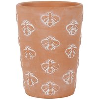 Terracotta Bee and Honeycomb Plant Pot - Brown