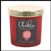 Root Chakra Strawberry Fragranced Crystal Chip Candle - Red