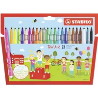 STABILO Trio A-Z Fibre-Tip Pen with Triangular Grip Zone - Multi-colour / 24