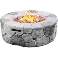 KALUYA Gas Fire Pit with Eco Stone Finish - Grey