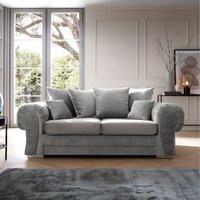 Verona Collection 3 Seater in Light Grey Crushed Chenille - Grey