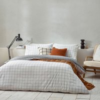 Howarth Check Reversible Duvet Cover Set - White/Grey / Superking