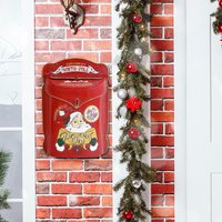 Christmas mail box post box Letter to Santa Xmas decoration - Red