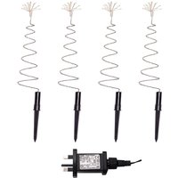 Set of 4 Light up Shaped Christmas Tree Path Lights with LEDs - Silver