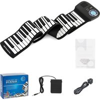 Portable 88-Key Hand Roll Digital Piano Keyboard - Black