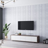 Flower Textured PVC Self-Adhesive Wallpaper Roll - White