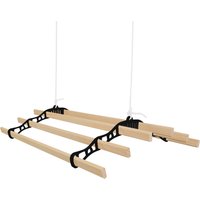 Clothes Airer Ceiling Pulley 6 Lath Maid Victorian Laundry Dryer Rack Kitchen - Black / 90cm