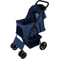Pet Stroller with Optional Rain Cover & Caddy Bag - Navy Blue / Stroller with Rain Cover and Caddy Bag