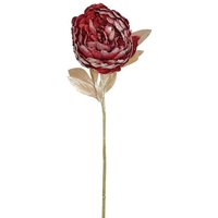 Artificial Metallic Peony Stem - Red