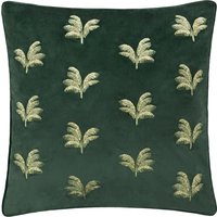 Guilded Palms Embroidered Cushion - Emerald / 80 Feather 20 Polyester