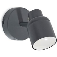 Benton IP44 Bathroom Spotlight Adjustable Wall Light and Warm LED Bulb - Grey