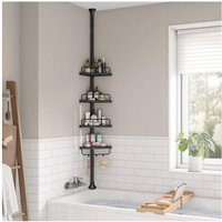 SONGMICS Adjustable 4-Tier Shower Corner Shelf - Black