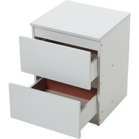 Livingandhome Wooden Bedside Table with 2 Drawers - White