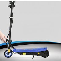 HOMCOM Folding Electric Scooter with LED Headlight, for Ages 7-14 Years - Blue