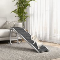 PawHut Pet Ramp for Dogs Non-slip Carpet Top Platform - White