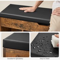 Shoe Storage Bench with Cushion - Bronze / 100cm