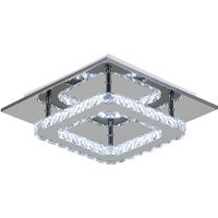 Modern Square Crystal Ceiling Light - Silver