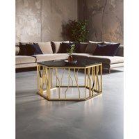 Alvaro Gold and Black Hexagonal Coffee Table - Black