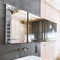 3 x Horsley All Glass Wall Mirrors with a Panel Effect - Silver