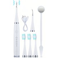 Portable High-Frequency Ultrasonic Electric Dental Cleaner - White