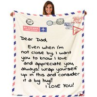 Dear Dad Father's Day Blanket - White