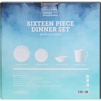 Elmira 16 Piece White Porcelain Dinner Set - White