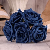 Bunch of 5 Foam Open Tea Rose - Navy Blue
