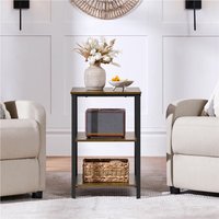 3 Tier Sofa Side Table - Rustic Brown