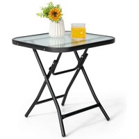 Foldable Square Side Table - Black
