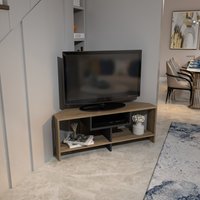 Maldives Modern Corner TV Unit - Walnut and Black