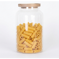Eden & Willow Plump Glass Storage Canister Jar with Airtight Acacia Lid - Clear / 2.8l