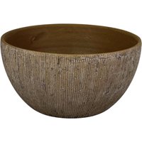 Four Candle Pebble Stone Bowl 28cm Natural Decorative Serving Bowl in Brown