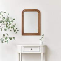 Dark Wood Arched Frame Wall Mirror 50cm X 70cm